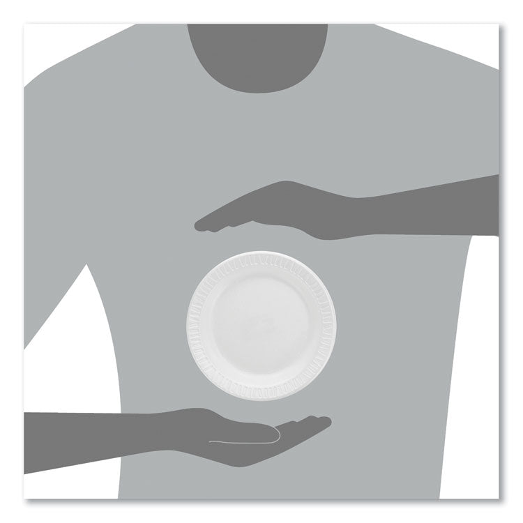 Quiet Classic Laminated Foam Dinnerware Plates, 6" dia, White, 125/Pack, 8 Packs/Carton