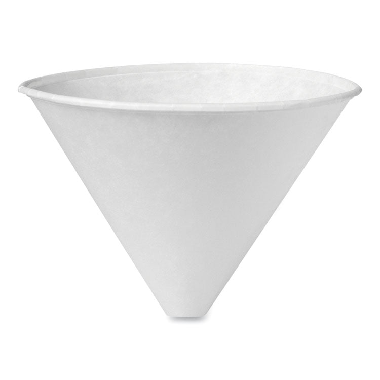 Bare Eco-Forward Treated Paper Funnel Cups, 6 oz, White, 250/Bag, 10/Carton