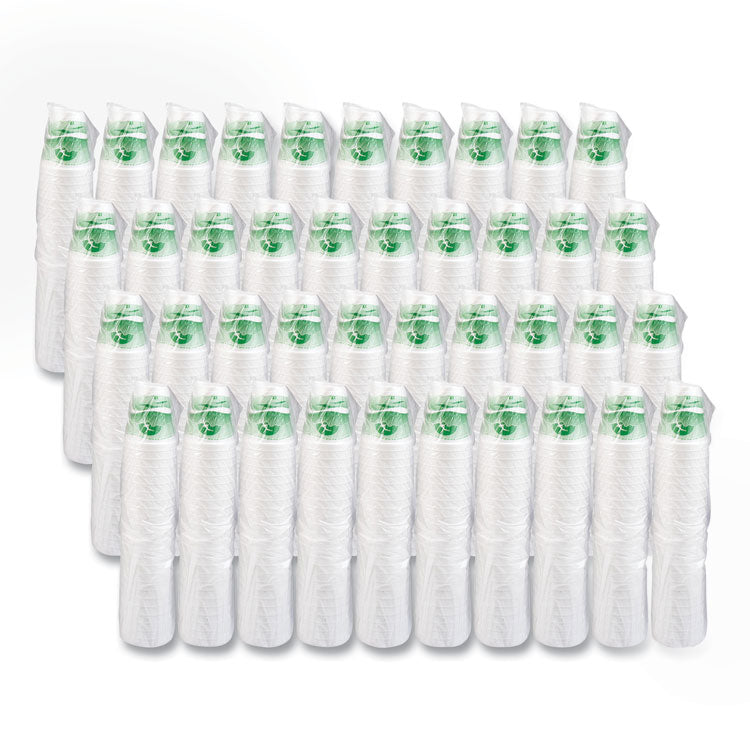 Horizon Hot/Cold Foam Drinking Cups, 12 oz, White/Green, 25/Bag, 40 Bags/Carton