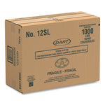 Plastic Lids for Foam Cups/Bowls/Containers, Flat with Straw Slot, Fits 6 oz to 14 oz, Translucent, 100/Pack, 10 Packs/Carton