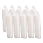 Plastic Lids for Foam Cups/Bowls/Containers, Flat with Straw Slot, Fits 6 oz to 14 oz, Translucent, 100/Pack, 10 Packs/Carton