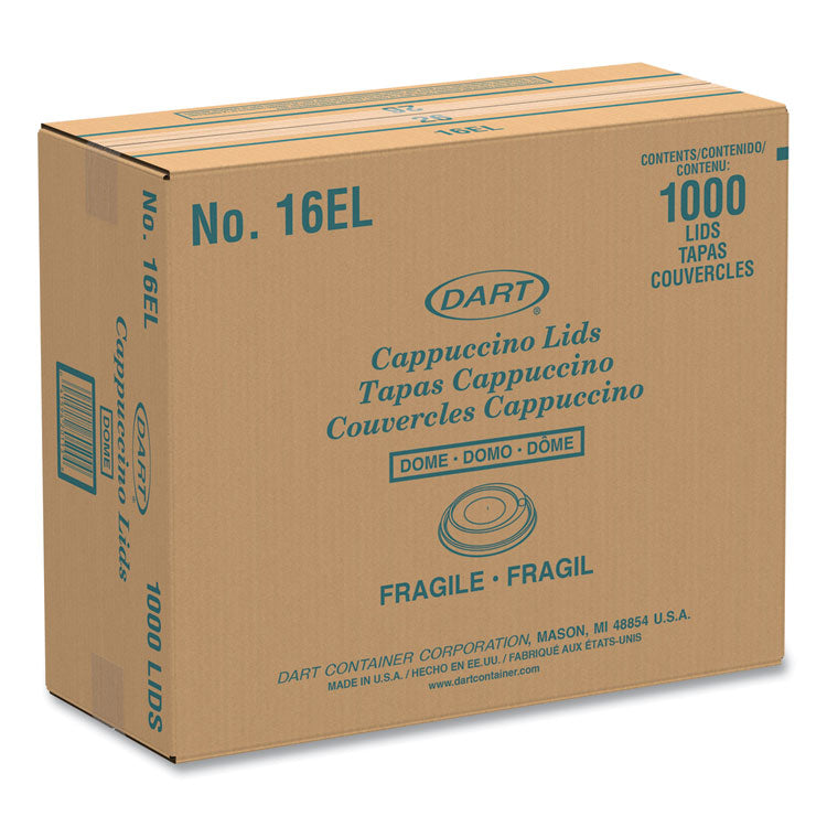 Cappuccino Dome Sipper Lids, Fits 12 oz to 24 oz Hot Cups, Plastic, White, 1,000/Carton