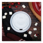 Cappuccino Dome Sipper Lids, Fits 12 oz to 24 oz Hot Cups, Plastic, White, 1,000/Carton