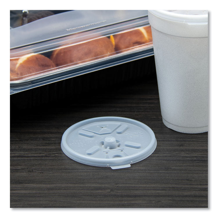 Lift n' Lock Plastic Hot Cup Lids With Straw Slot, Fits 12 oz to 24 oz Hot Cups, Plastic, Translucent, 100/Pack, 10 Packs/CT