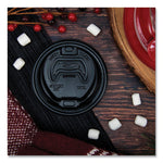 Optima Reclosable Lid, Fits 12 oz to 24 oz Hot Cups, Plastic, Black, 100/Pack, 10 Packs/Carton