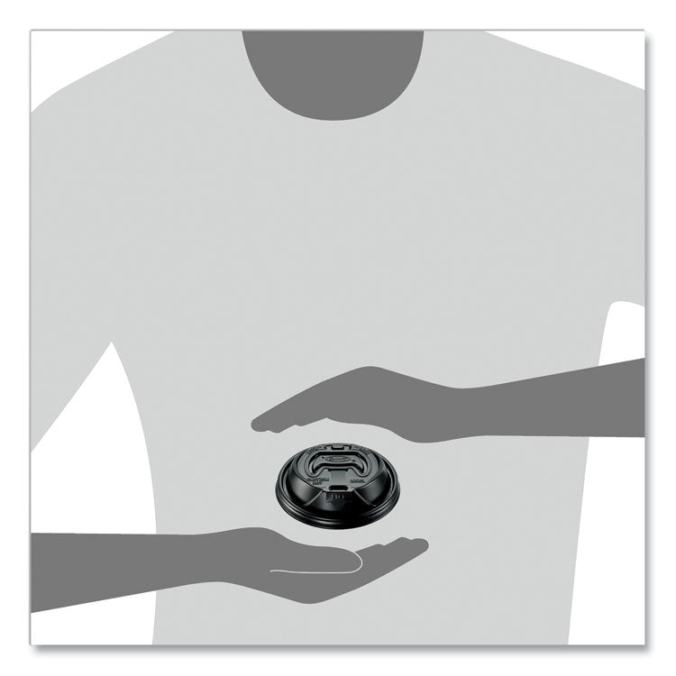 Optima Reclosable Lid, Fits 12 oz to 24 oz Hot Cups, Plastic, Black, 100/Pack, 10 Packs/Carton