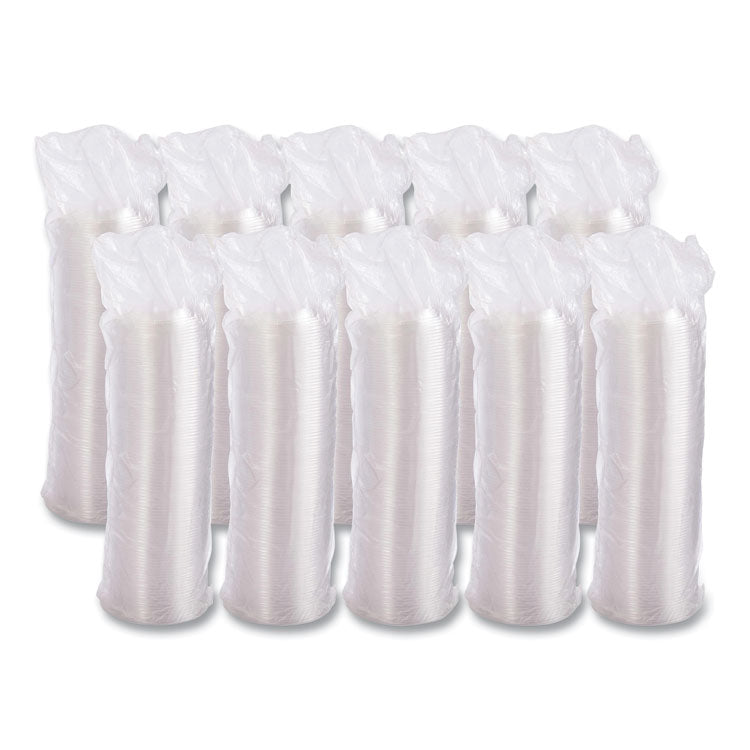 Plastic Dome Lid, Fits 5 oz to 32 oz Hot Cups/Containers, Clear, 100/Pack, 10 Packs/Carton