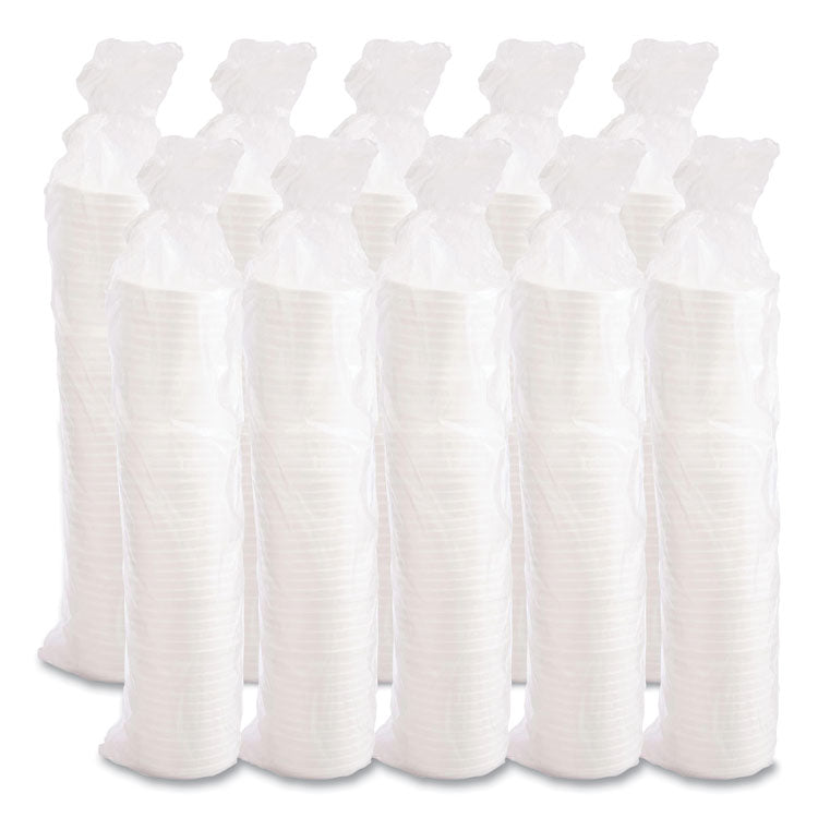 Vented Foam Lids, Fits 6 oz to 32 oz Hot Cups, White, 50/Pack, 10 Packs/Carton