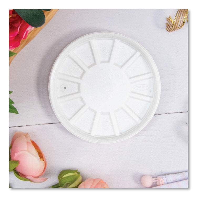 Vented Foam Lids, Fits 6 oz to 32 oz Hot Cups, White, 50/Pack, 10 Packs/Carton