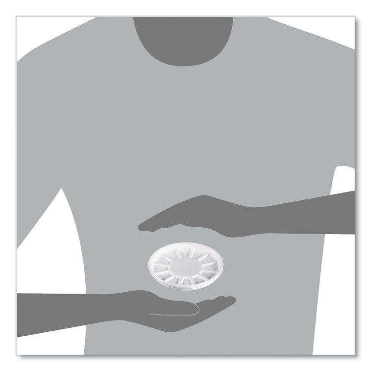 Vented Foam Lids, Fits 6 oz to 32 oz Hot Cups, White, 50/Pack, 10 Packs/Carton