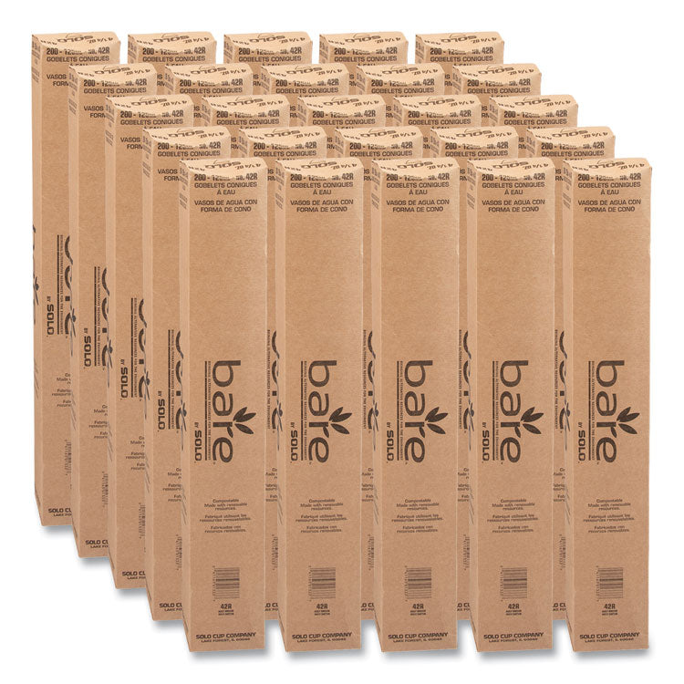 Cone Water Cups, 4.25 oz, Paper, White, 200/Bag, 25 Bags/Carton