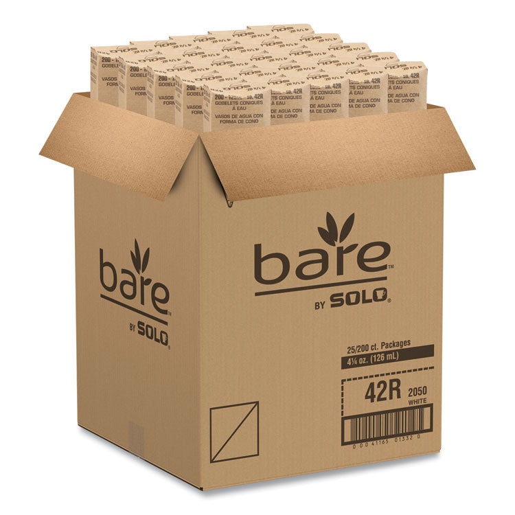 Cone Water Cups, 4.25 oz, Paper, White, 200/Bag, 25 Bags/Carton