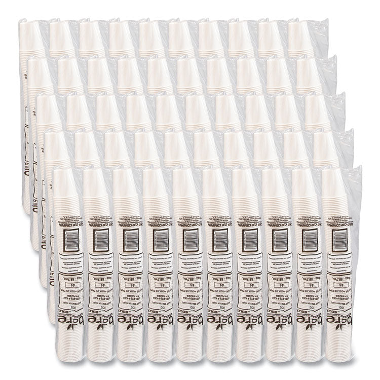 Paper Water Cups, 3 oz, White, 100/Bag, 50 Bags/Carton