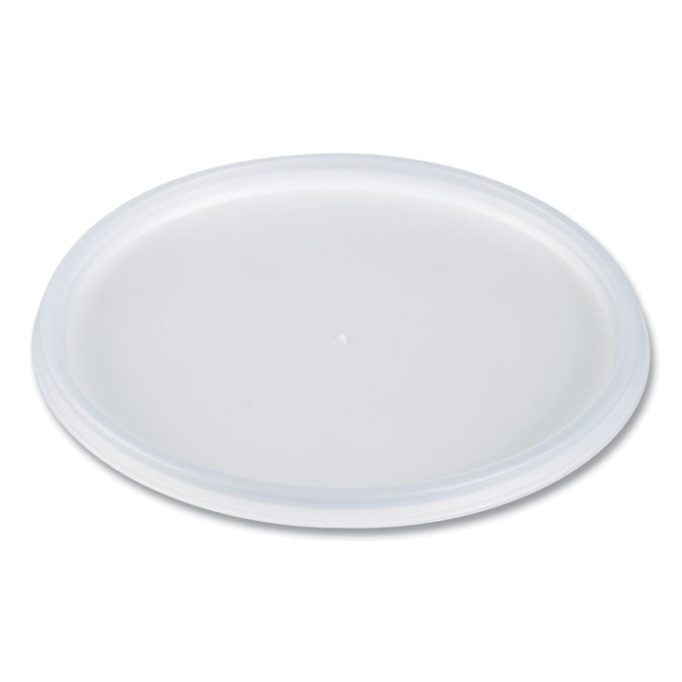 Plastic Lids for Foam Containers, Flat, Vented, Fits 24 oz to 32 oz, Translucent, 100/Pack, 5 Packs/Carton