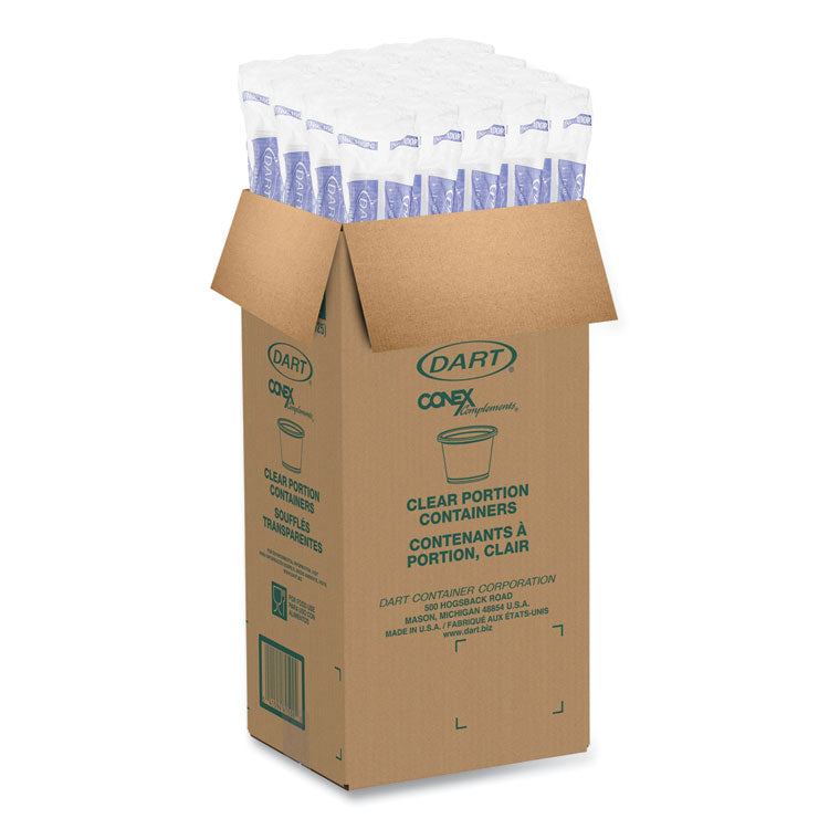 Conex Complements Portion/Medicine Cups, 1 oz, Plastic, Clear, 125/Bag, 20 Bags/Carton