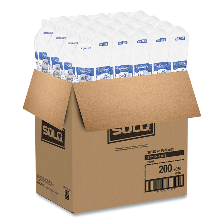 Paper Portion Cups, 2 oz, White, 250/Bag, 20 Bags/Carton