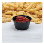 Conex Complements Portion/Medicine Cups, 2 oz, Plastic, Black, 125/Bag, 20 Bags/Carton