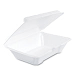 Foam Hinged Lid Containers, 6.4 x 9.3 x 2.9, White, 100/Pack, 2 Packs/Carton