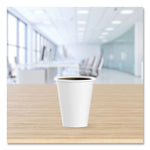 Single-Sided Poly Paper Hot Cups, 8 Oz, White, 50/bag, 20 Bags/carton