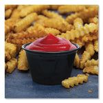 Conex Complements Portion/Medicine Cups, 4 oz, Plastic, Black, 125/Bag, 20 Bags/Carton