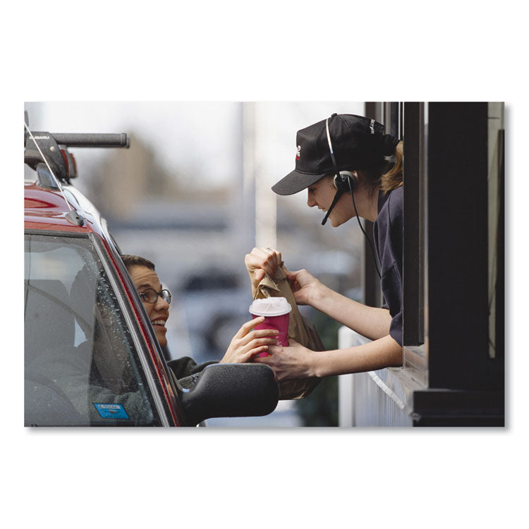 Single-Sided Poly Paper Hot Cups, 20 oz, Bistro Design, 600/Carton