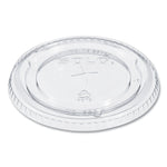 PETE Flat Straw-Slot Cold Cup Lids, Fits 16 oz to 24 oz Cold Cups, Plastic, Clear, 100/Pack, 10 Packs/Carton