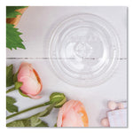 PETE Flat Straw-Slot Cold Cup Lids, Fits 16 oz to 24 oz Cold Cups, Plastic, Clear, 100/Pack, 10 Packs/Carton