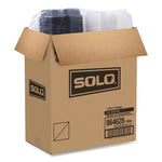 OctaView Hinged-Lid Cold Food Containers, 3 Compartments, 36 oz, 9.57 x 9.2 x 2.4, Black/Clear, Plastic, 100/Carton