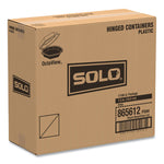 OctaView Hinged-Lid Cold Food Containers, 28 oz, 7.94 x 7.5 x 3.2, Black/Clear, Plastic, 100/Carton