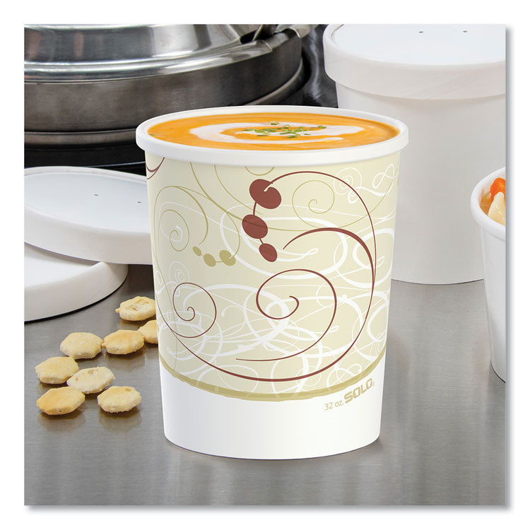 Flexstyle Double Poly Paper Containers, 32 oz, Symphony Design, Paper, 25/Pack, 20 Packs/Carton