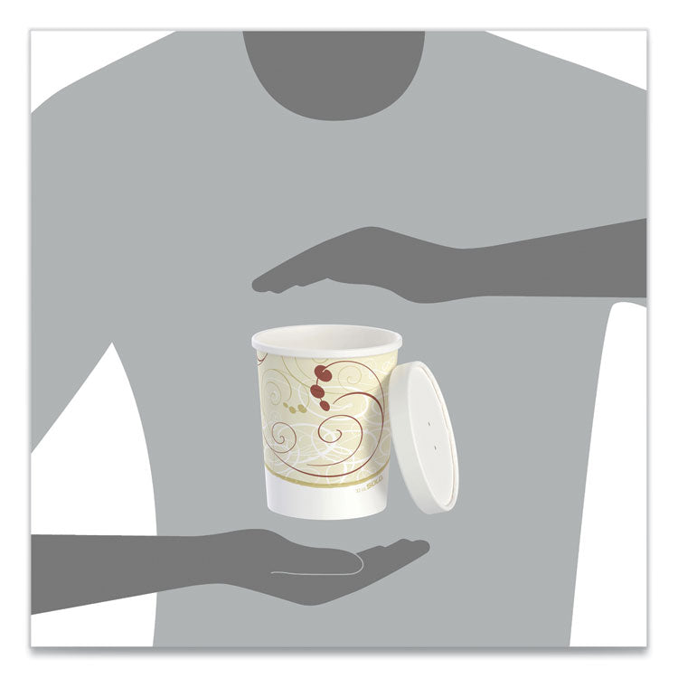 Flexstyle Double Poly Food Combo Packs, 32 oz, Symphony, Paper, 25 Cups and 25 Lids/Pack, 10 Packs/Carton