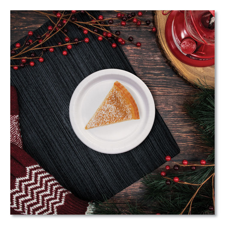 Bare Eco-Forward Clay-Coated Paper Plate, ProPlanet Seal, 6" dia, White/Brown/Green, 1,000/Carton