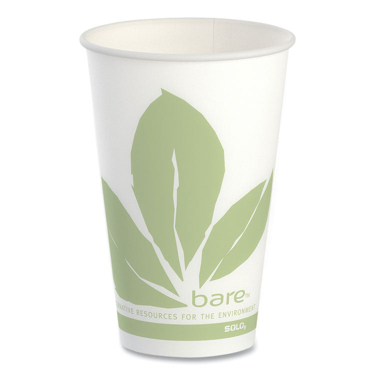 Bare Eco-Forward Paper Cold Cups, 12 oz, Green/White, 100/Sleeve, 20 Sleeves/Carton