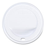 Traveler Cappuccino Style Dome Lid, Fits 10 oz Hot Cups, Plastic, White, 100/Pack, 10 Packs/Carton