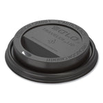 Traveler Cappuccino Style Dome Lid, Fits 10 oz to 24 oz Hot Cups, Plastic, Black, 100/Sleeve, 10 Sleeves/Carton