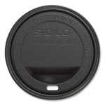 Traveler Cappuccino Style Dome Lid, Fits 10 oz to 24 oz Hot Cups, Plastic, Black, 100/Sleeve, 10 Sleeves/Carton
