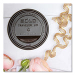 Traveler Cappuccino Style Dome Lid, Fits 10 oz to 24 oz Hot Cups, Plastic, Black, 100/Sleeve, 10 Sleeves/Carton