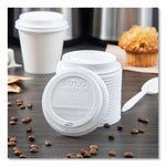 Traveler Cappuccino Style Dome Lid, Fits 10 oz to 24 oz Hot Cups, Plastic, White, 100/Pack, 10 Packs/Carton