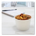 Double Poly Paper Food Container, Squat, 16 oz, White, 25/Pack, 20 Packs/Carton