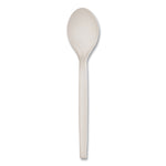 EcoSense Renewable Plant Starch Cutlery, Spoon, Plastic, Cream, 50/Pack, 20 Packs/Carton