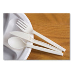 EcoSense Renewable Plant Starch Cutlery, Knife, Plastic, Cream, 50/Pack, 20 Packs/Carton