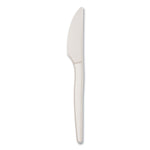 EcoSense Renewable Plant Starch Cutlery, Knife, Plastic, Cream, 50/Pack, 20 Packs/Carton