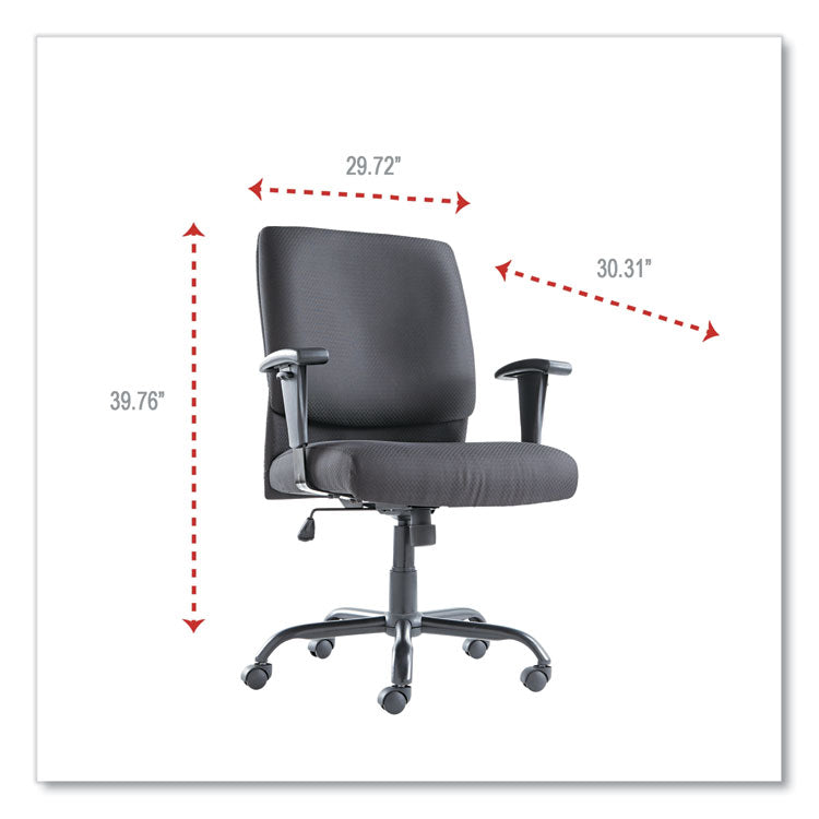 Big/tall Swivel/tilt Mid-Back Chair, Supports Up To 450 Lb, 19.29" To 23.22" Seat Height, Black