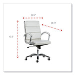 Alera Neratoli Mid-Back Slim Profile Chair, Faux Leather, Up To 275 Lb, 18.3" To 21.85" Seat Height, White Seat/back, Chrome