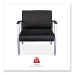 Alera metaLounge Series Bariatric Guest Chair, 30.51" x 26.96" x 33.46", Black Seat, Black Back, Silver Base