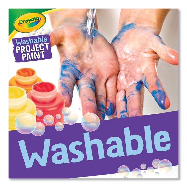Washable Paint, 6 Assorted Colors, 2 Oz Bottle, 6/pack
