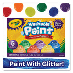 Washable Paint, 6 Assorted Classic Colors, 2 Oz Bottle, 6/pack
