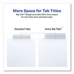 Insertable Big Tab Dividers, 8-Tab, 11.13 x 9.25, White, Clear Tabs, 1 Set