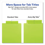 Insertable Big Tab Plastic Three-Pocket Corner Lock Dividers, 5-Tab, 11.13 X 9.25, Assorted, 1 Set