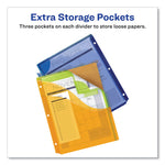 Insertable Big Tab Plastic Three-Pocket Corner Lock Dividers, 5-Tab, 11.13 X 9.25, Assorted, 1 Set